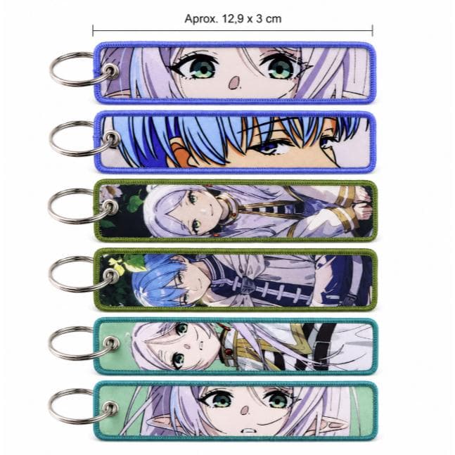Chaveiro Bordado Frieren Frente e Verso 13cm Sousou no Frieren Jornada para o Além Anime Tecido Tag Keychain Presente