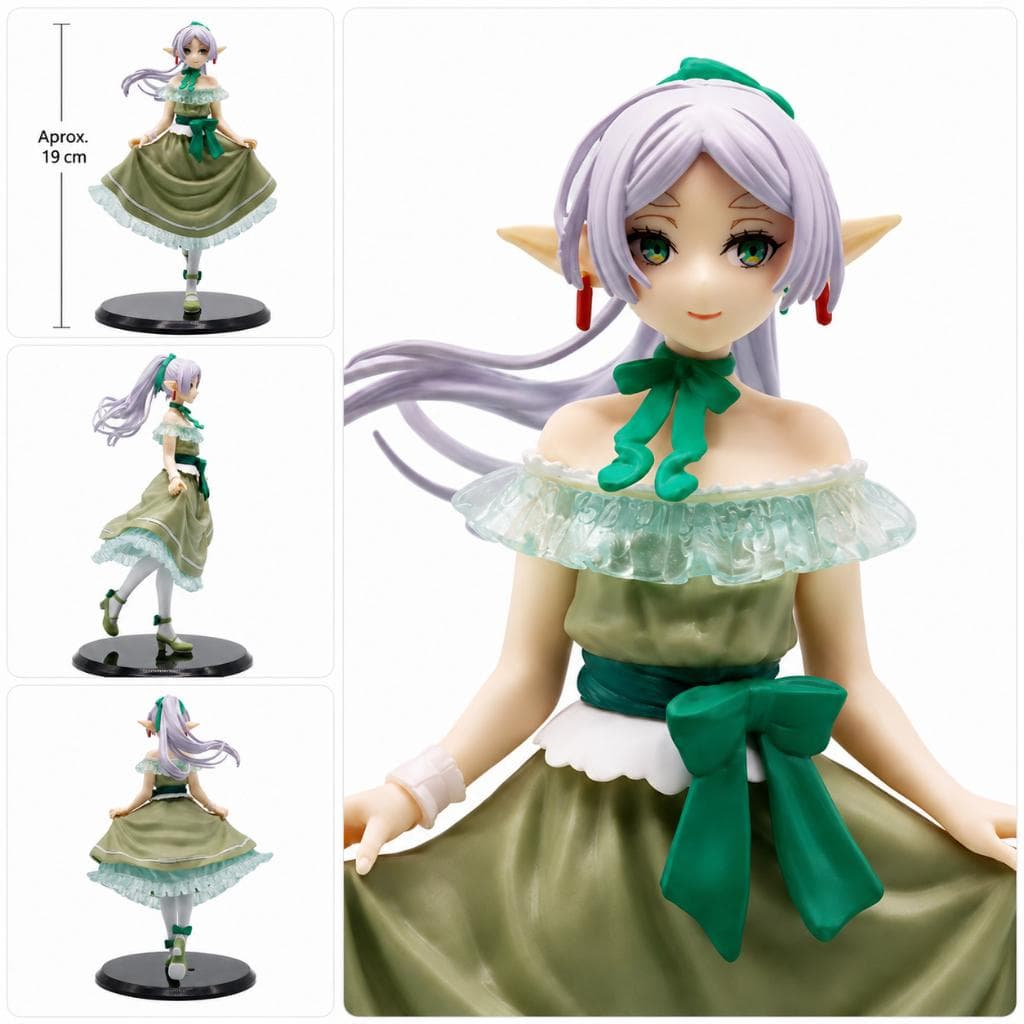 Action Figure Frieren Vestido Verde 19cm Sousou no Frieren Jornada para o Além Boneco Anime Estatueta Colecionável