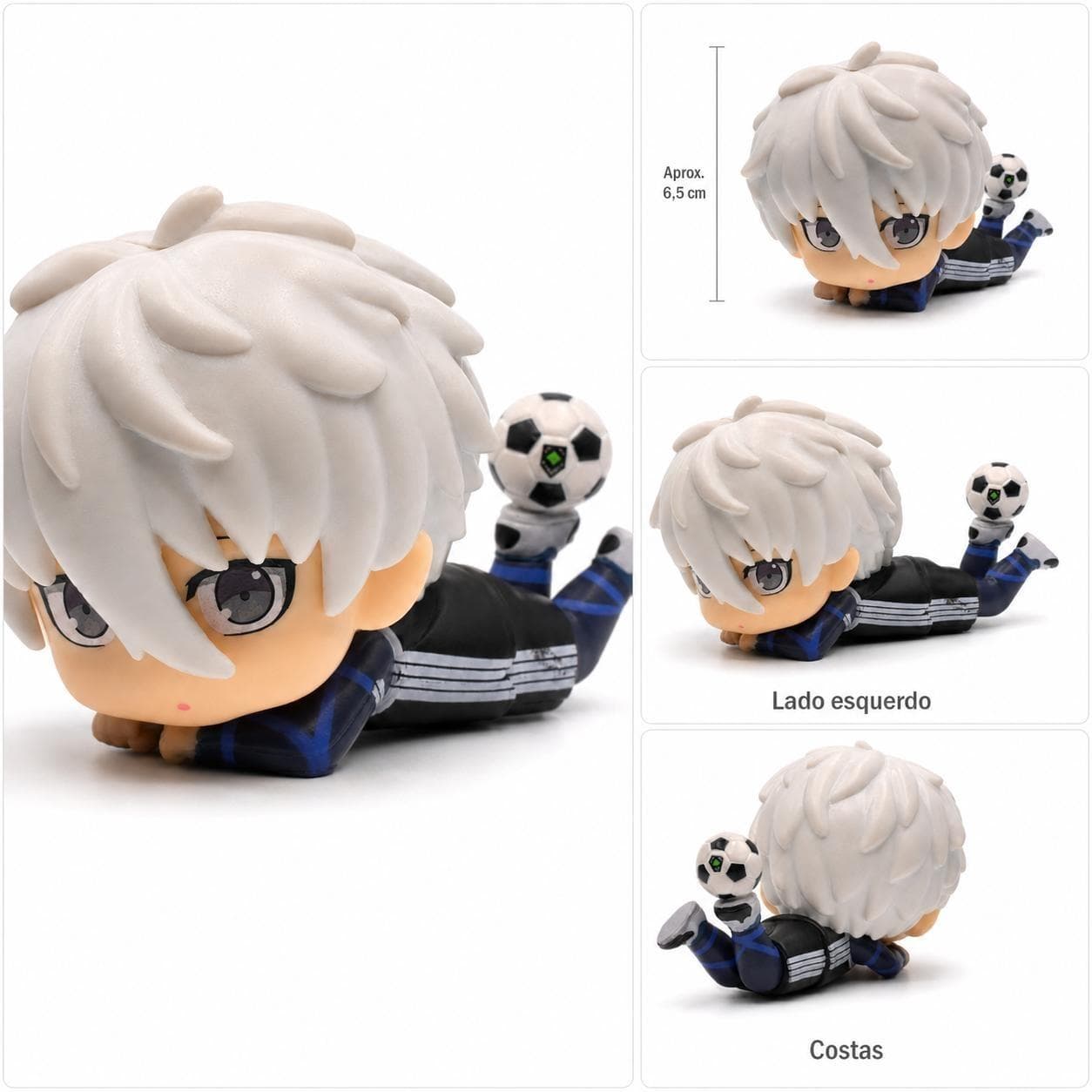 Nagi Seishiro Blue Lock Mini Figure Chibi 6,5 cm PVC Sem Caixa Figura Decorativa Personagem de Futebol para Exposição
