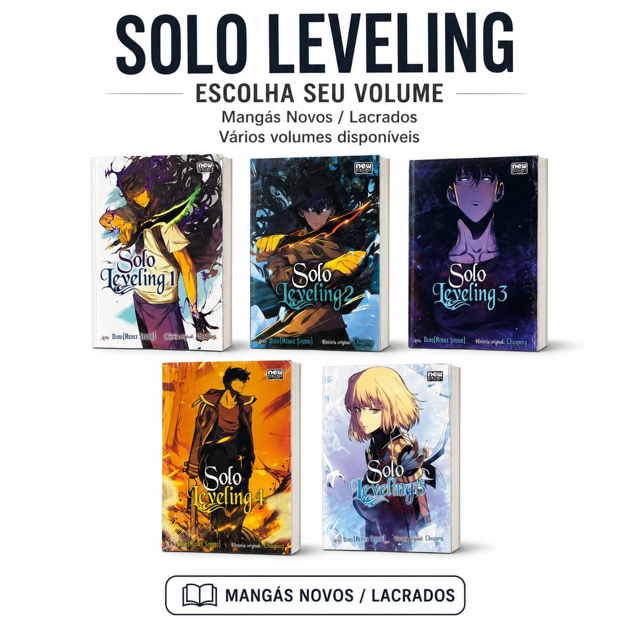 Mangá Solo Leveling NewPOP Português Volumes 1 ao 5 Lacrados