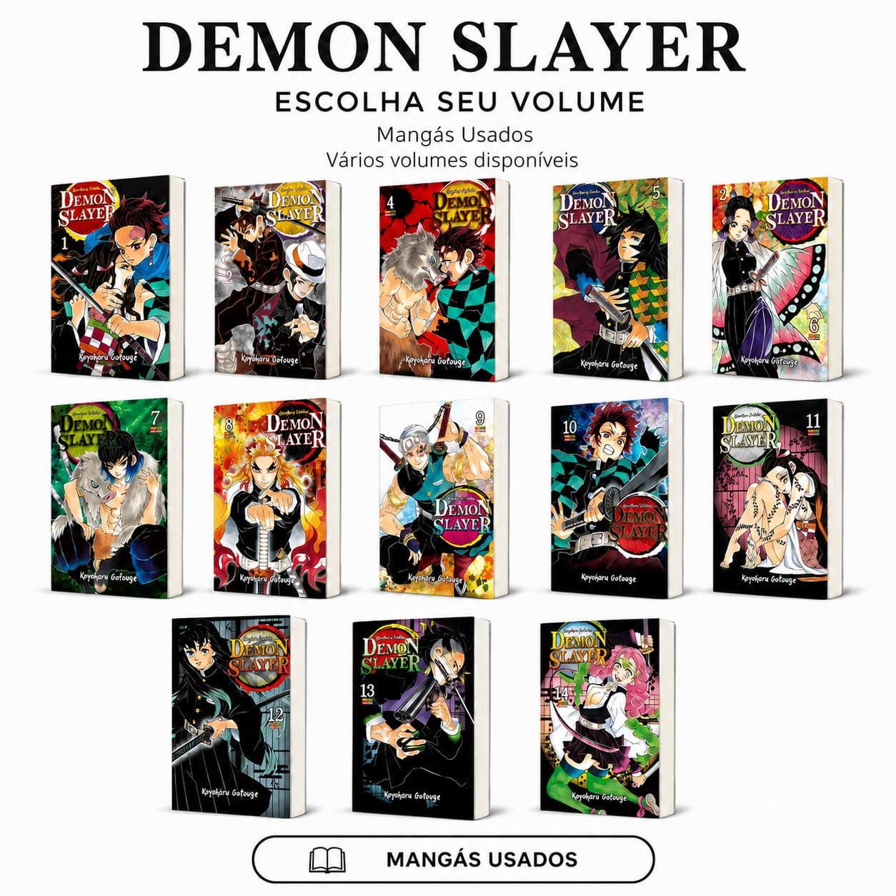 Mangá Demon Slayer Volumes Avulsos Usados em Português