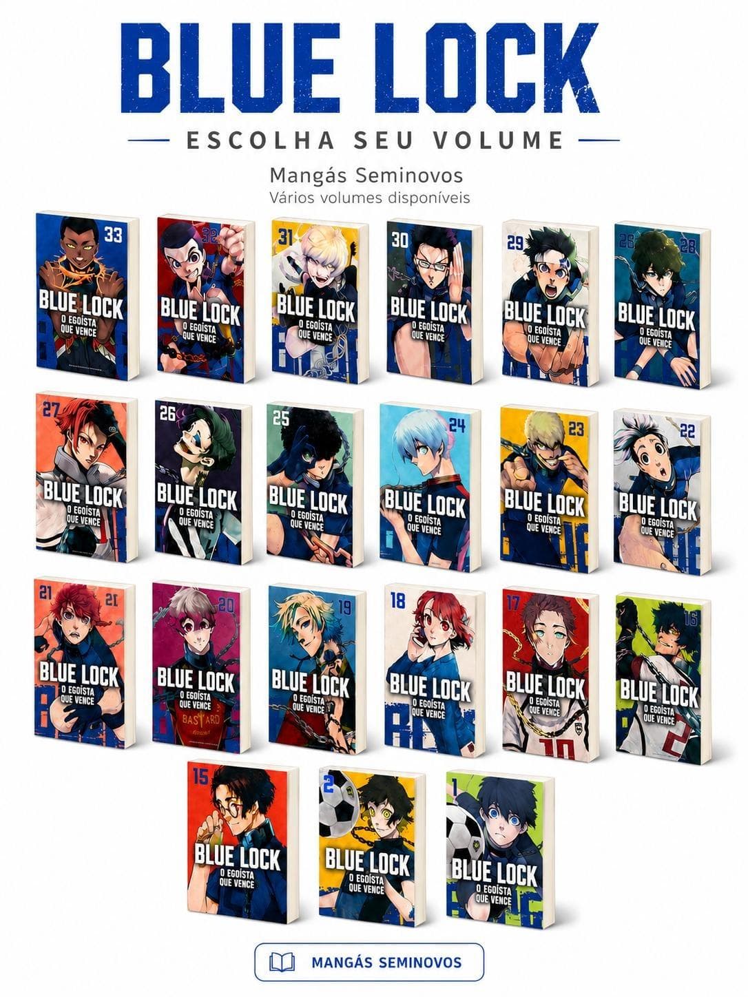 Mangá Blue Lock Panini Português Volumes Avulsos Seminovos