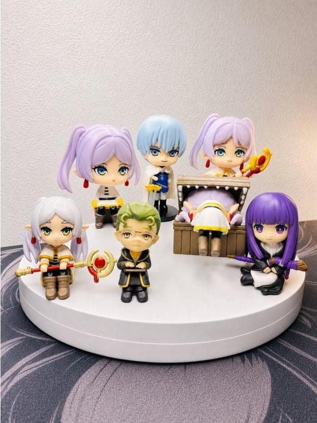 Action Figure Sousou no Frieren Chibi 7-10cm | Frieren  Fern Stark Himmel Heiter - Boneco Anime PVC Colecionável