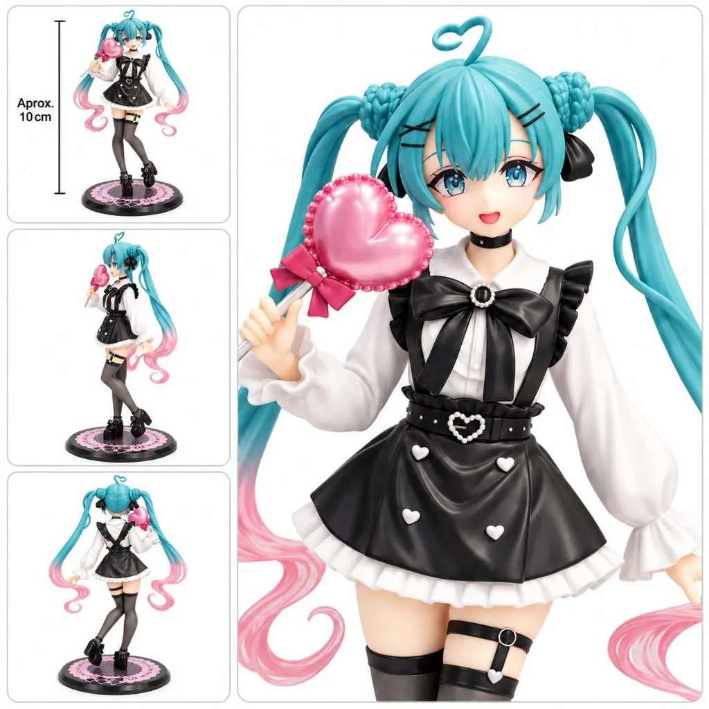 Figure Hatsune Miku Fashion Subculture Ver. Vocaloid 19 cm com Base Nova sem Caixa