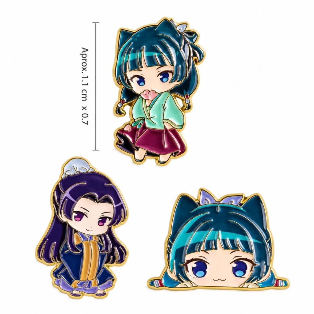 Kit 3 Broches Maomao e Jinshi Diários de uma Apotecária Pins Chibi