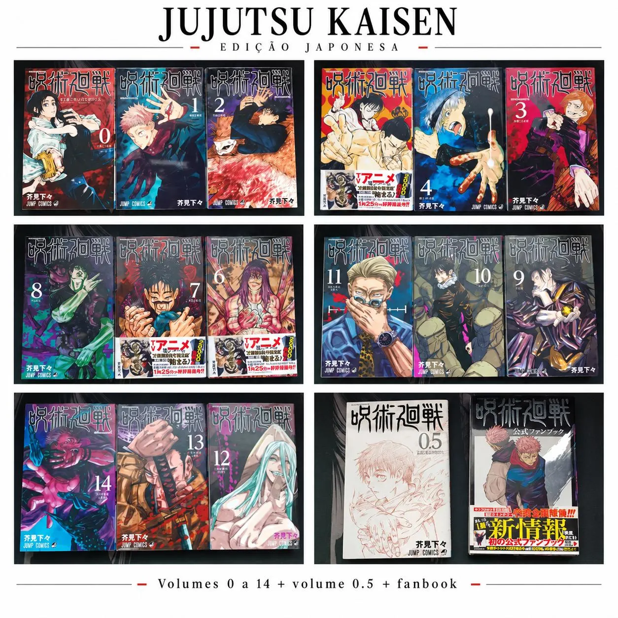 Mangá Jujutsu Kaisen Edição Japonesa Importado - Jump Comics - Volumes Avulsos 0 ao 19 - Seminovos