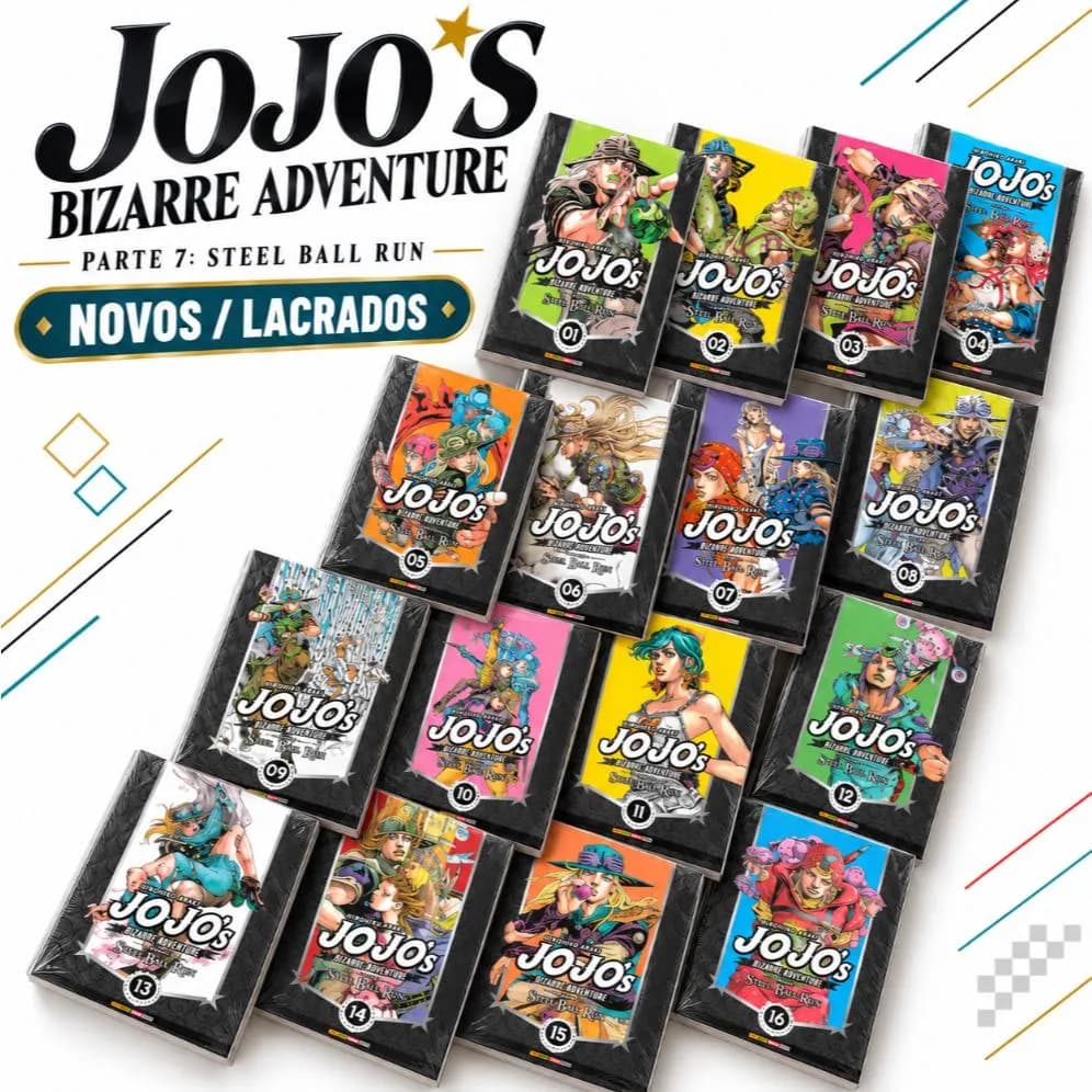 Mangá JoJo’s Bizarre Adventure Parte 7 Steel Ball Run Novo Lacrado Panini Português