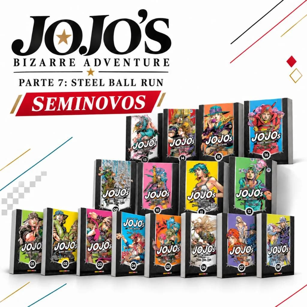 Mangá JoJo’s Bizarre Adventure Parte 7 Steel Ball Run Seminovo Panini Português
