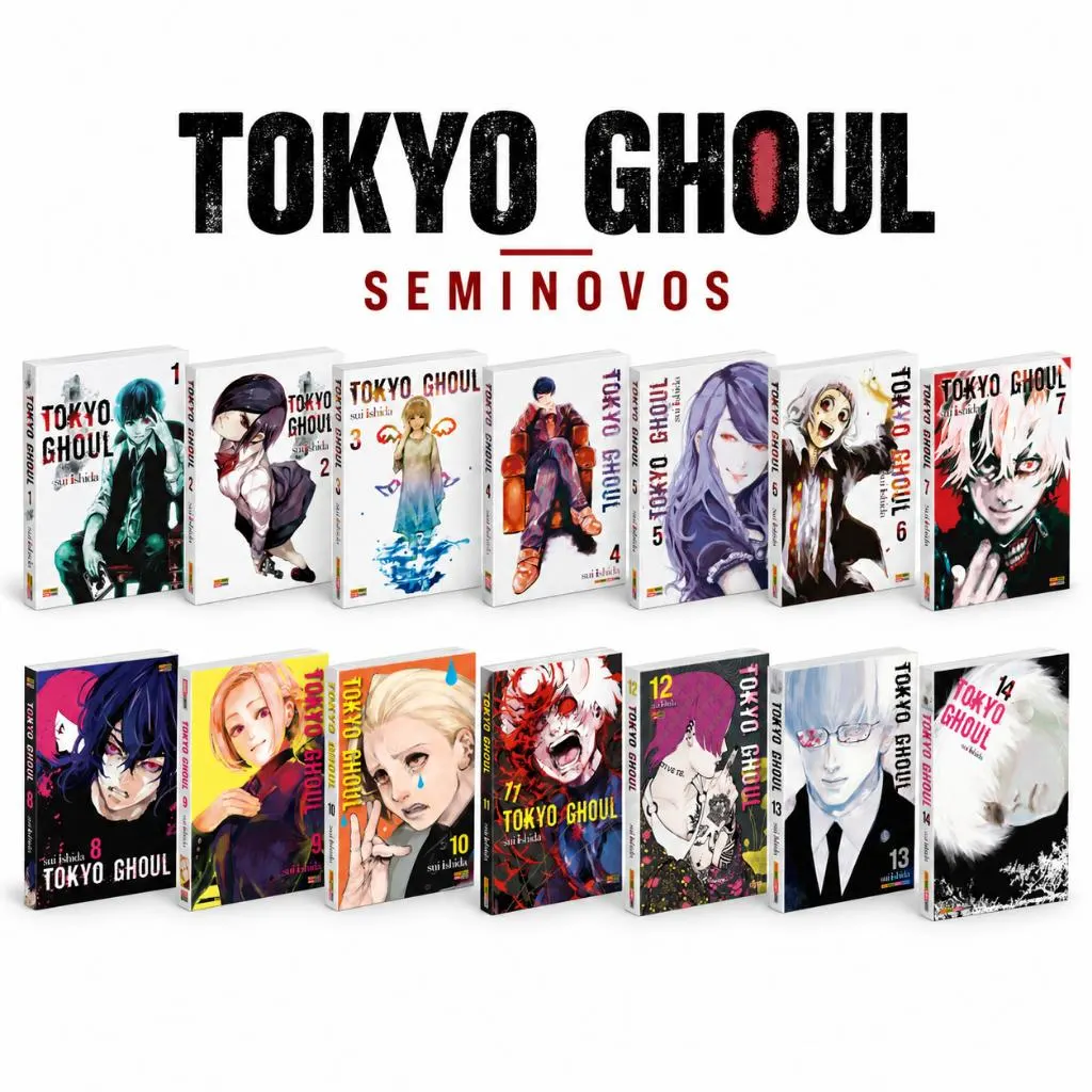 Tokyo Ghoul Volumes 1 ao 14 Mangá Seminovo Coleção Completa