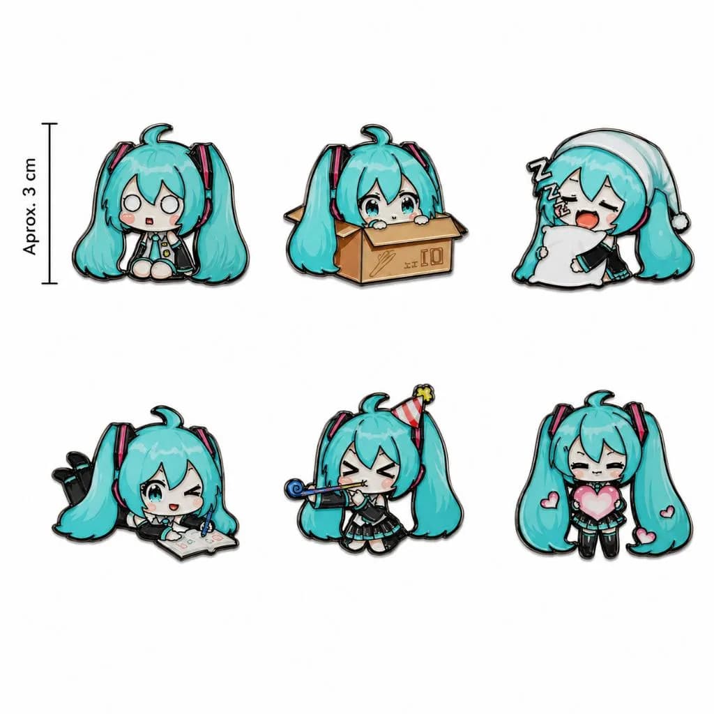 Pin Esmaltado Hatsune Miku Chibi 3cm Vocaloid Broche Metal Anime Colecionável Kawaii Mochila Lapela Presente Otaku