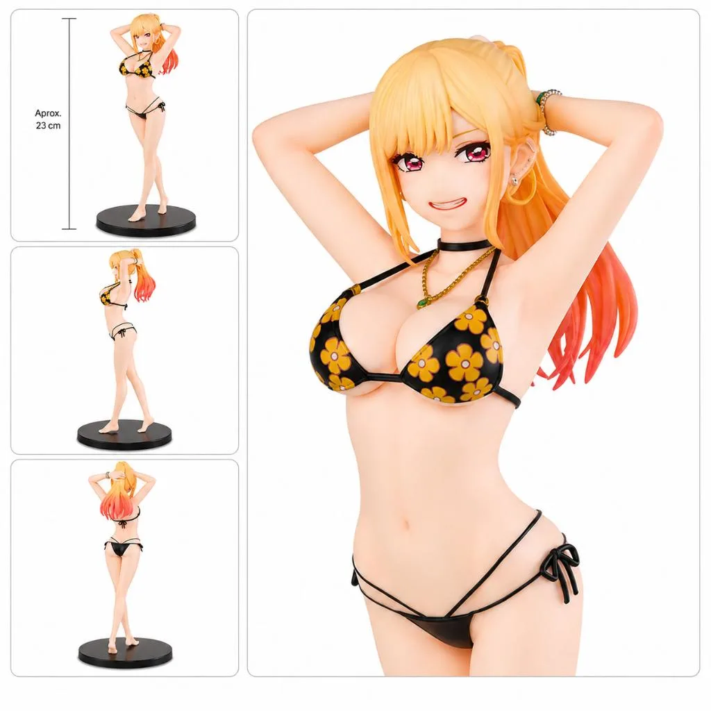 Action Figure Marin Kitagawa Biquíni 23cm My Dress-Up Darling Sono Bisque Doll Boneca Anime PVC Colecionável Estatueta
