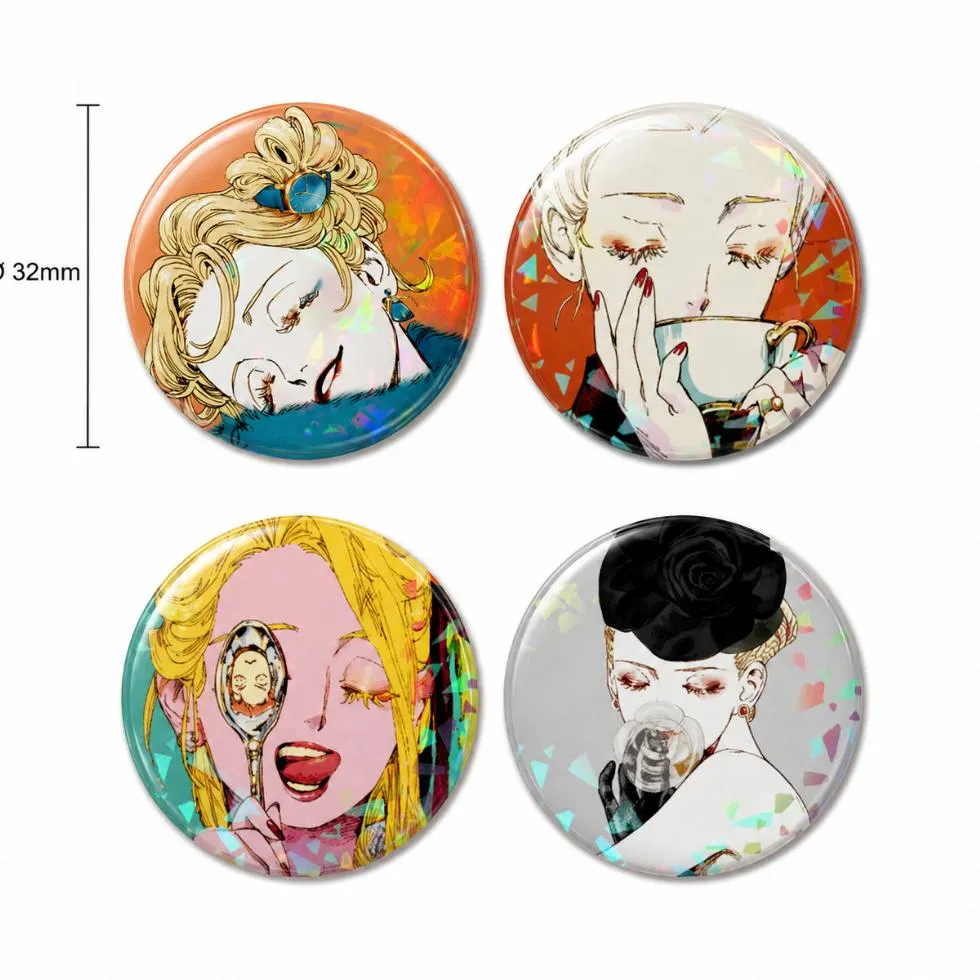 Botton Broche Emma Veil Manga Metal Button Boton Ilustração Presente Colecionável 25mm 32mm 58mm