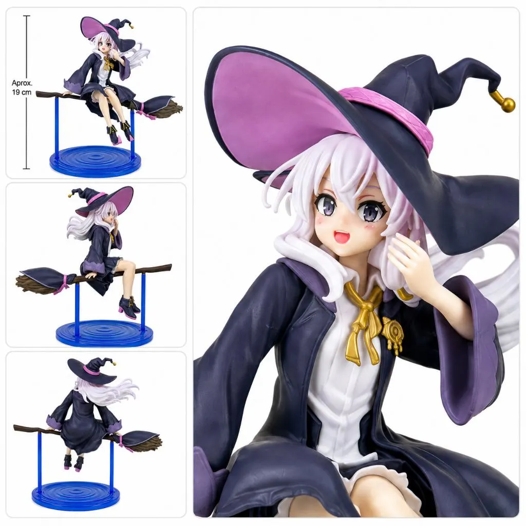 Action Figure Elaina 19cm Majo no Tabitabi Wandering Witch Jornada de Elaina Boneco Anime Estatueta Colecionável PVC