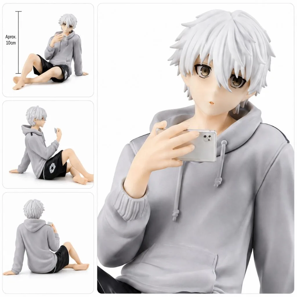 Action Figure Nagi Seishiro 10cm Blue Lock Sentado Moletom Boneco Anime Estatueta Colecionável PVC Mesa Presente