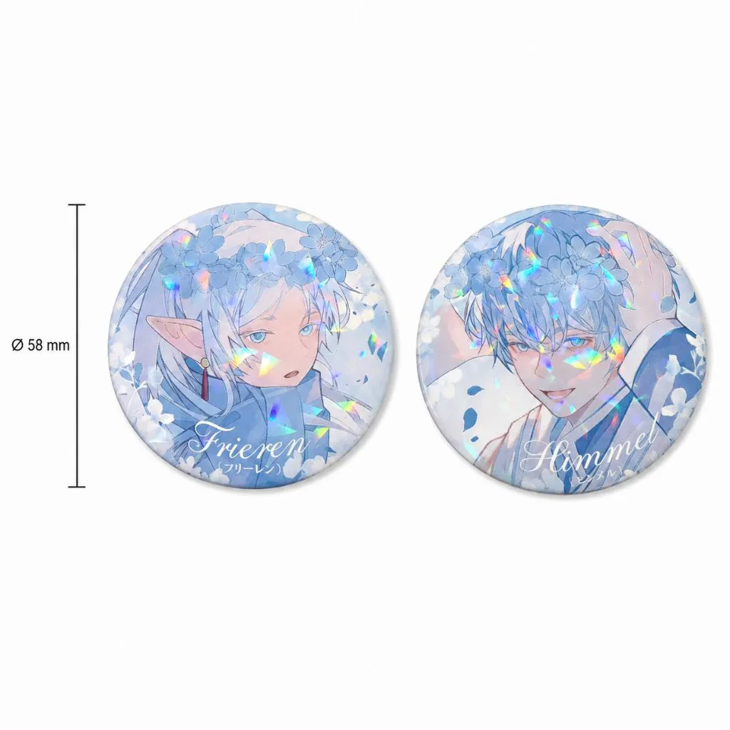 Botton Broche Frieren 58mm Holográfico Himmel Sousou no Frieren Jornada para o Além Anime Button Boton Mochila