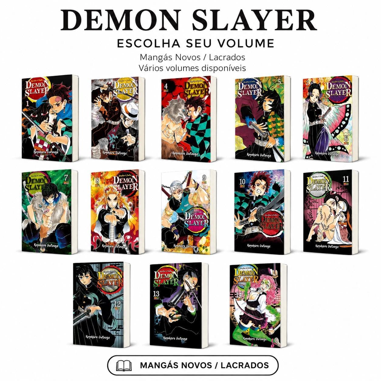 Mangá Demon Slayer Volumes Avulsos Novos e Lacrados em Português