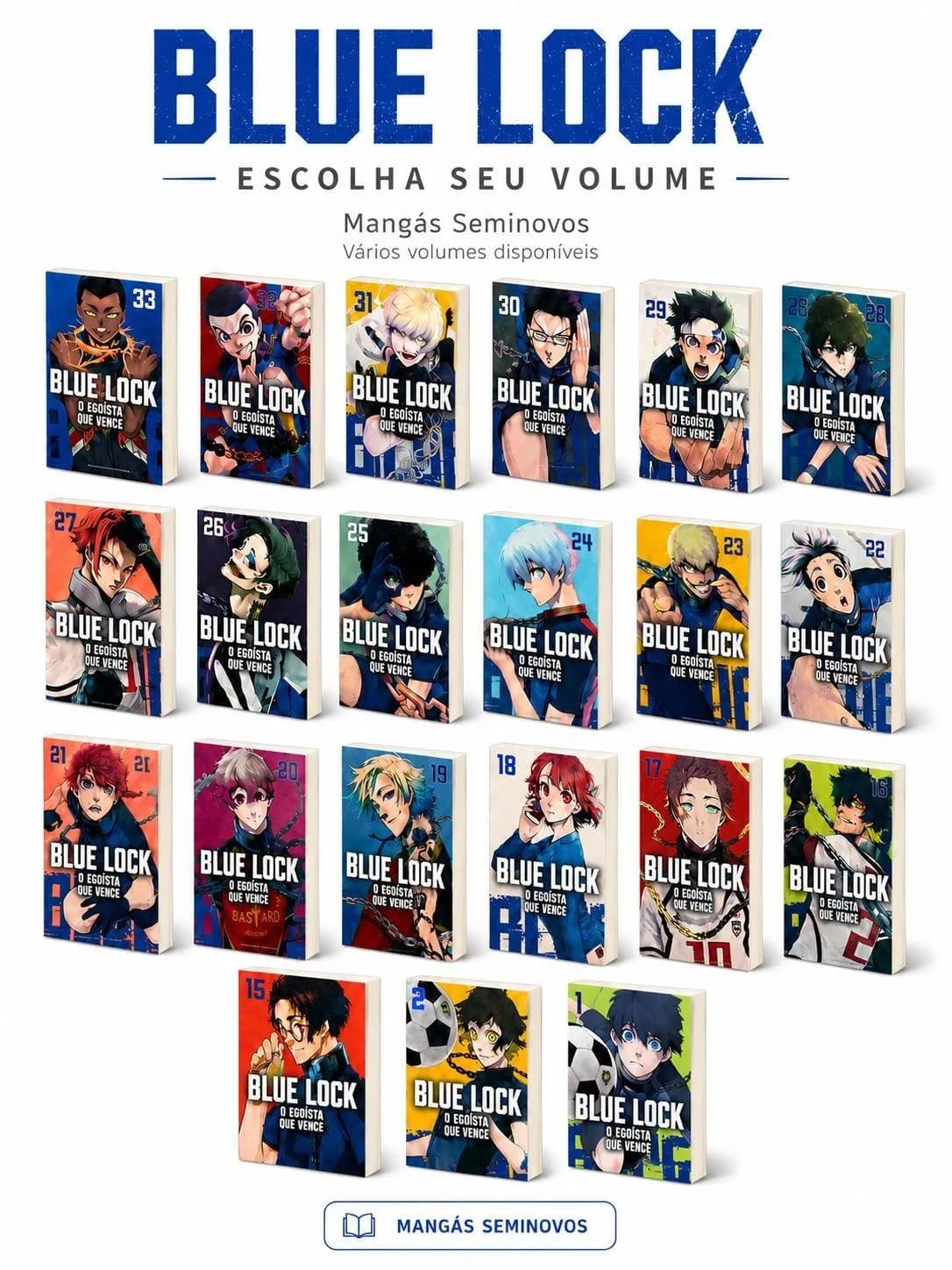 Mangá Blue Lock Panini Português Volumes Avulsos Seminovos