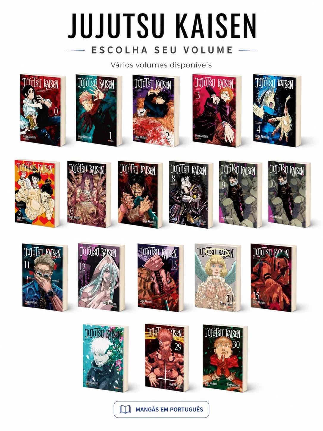 Mangá Jujutsu Kaisen Panini em Português Volumes Avulsos Novos e Lacrados