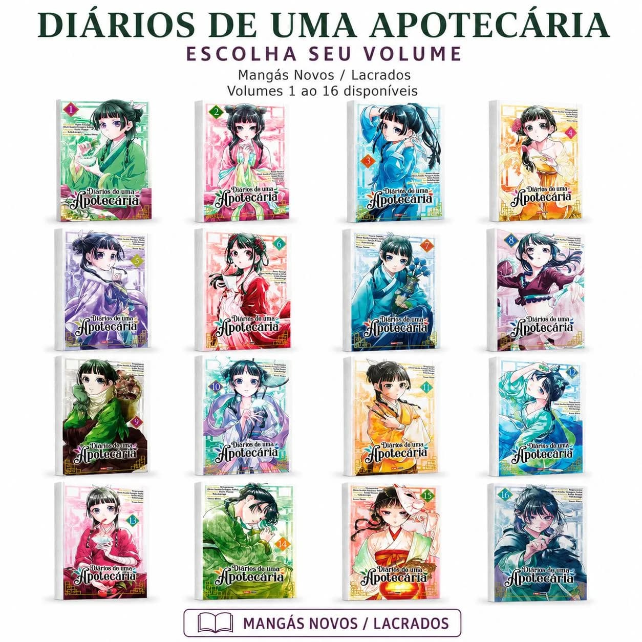 Mangá Diários de uma Apotecária Panini Volumes Avulsos Novos e Lacrados