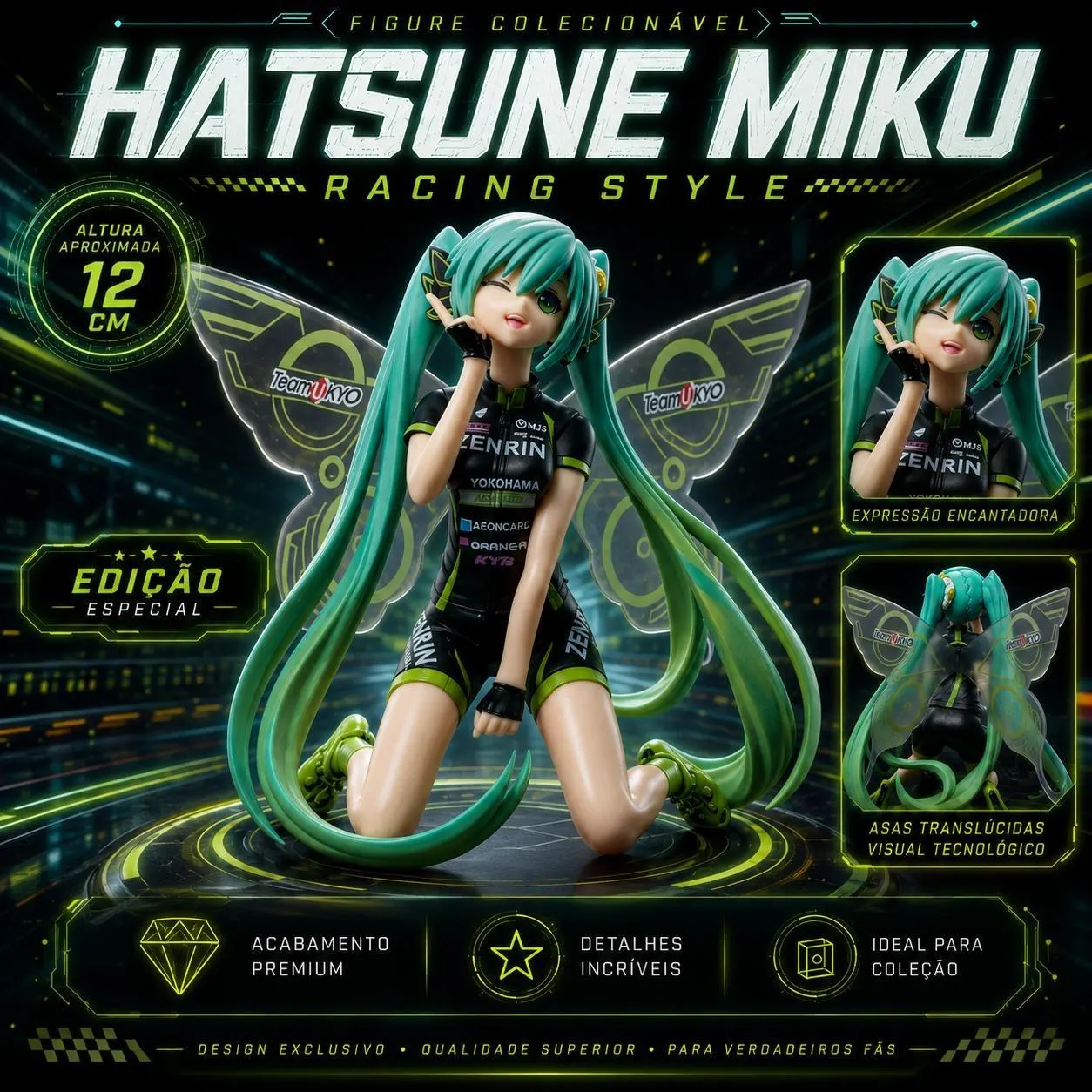 Action Figure Hatsune Miku Racing Ver. Figure PVC Vocaloid
