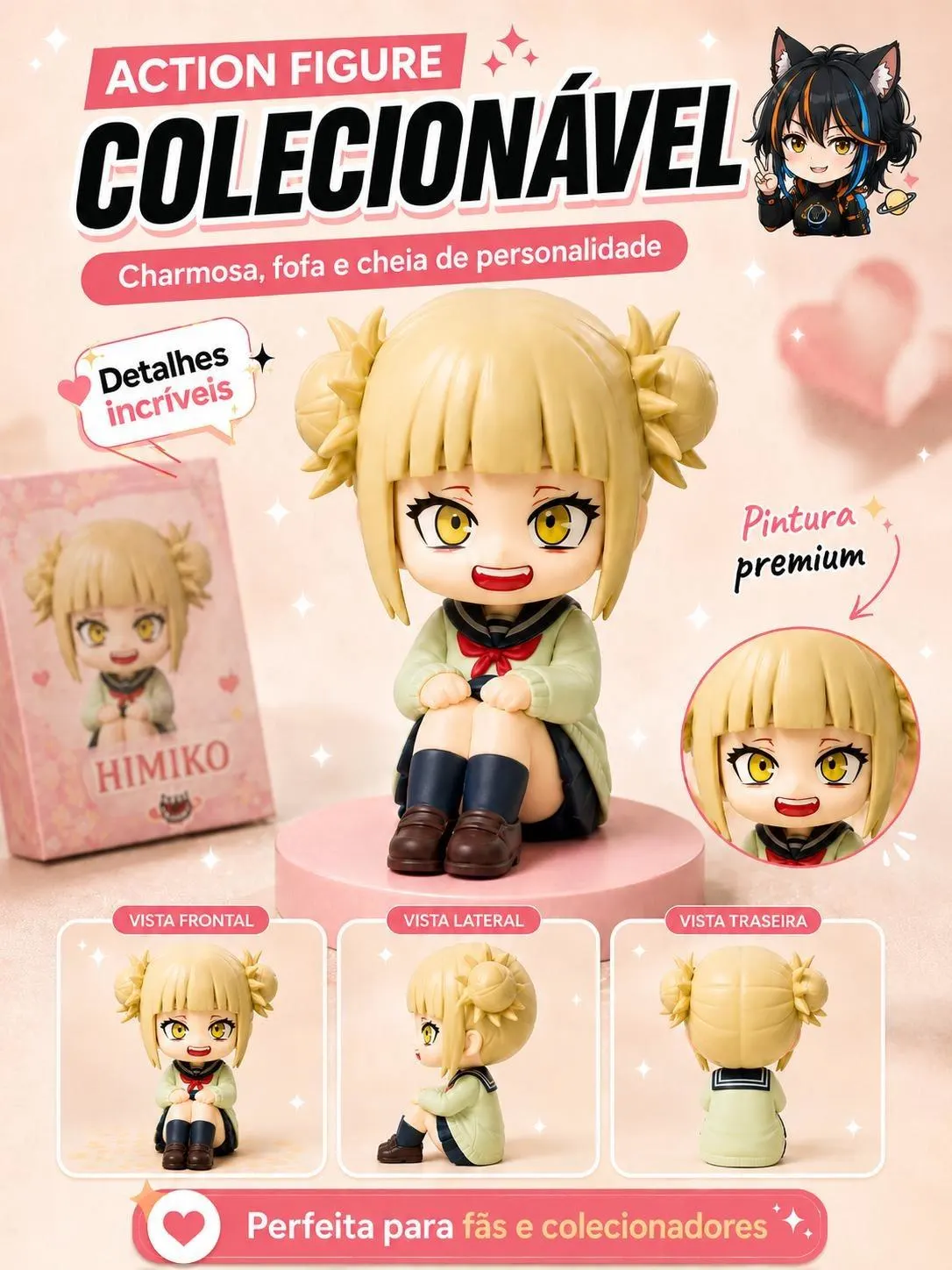 Action Figure My Hero Academia Himiko Toga Chibi 10 cm | Boku no Hero Academia